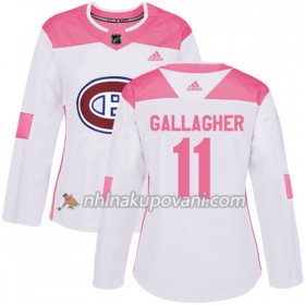 Montreal Canadiens Dresy Brendan Gallagher 11 Bílá 2017-2018 Adidas Růžová Fashion Authentic - Dámské